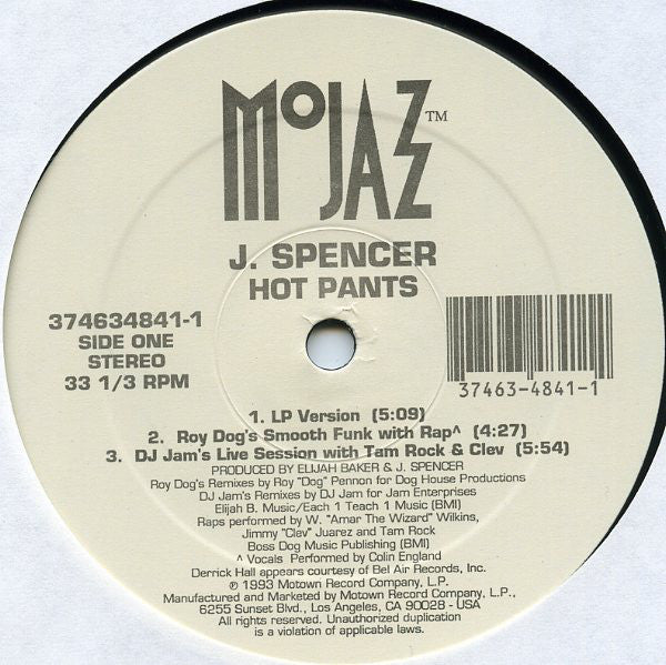 J. Spencer - Hot Pants - Used Vinyl Record 12"