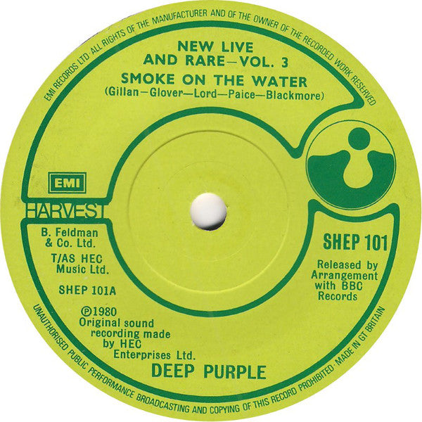 Deep Purple - New Live & Rare - Vol. 3 - Used Vinyl Record 7"