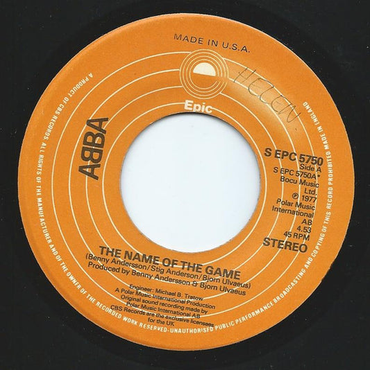 ABBA - Name Of The Game - Used Vinyl Record 7"