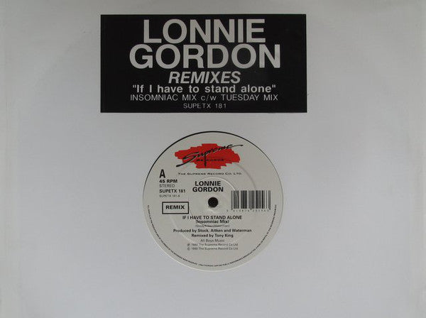 Lonnie Gordon - If I Have To Stand Alone (Remix) - Used Vinyl Record