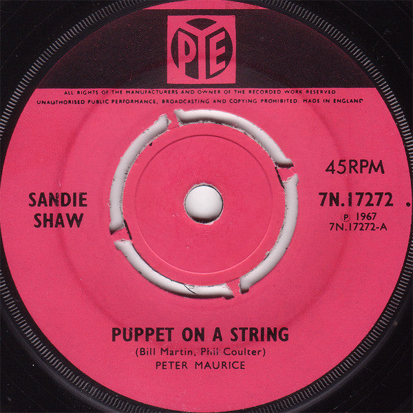 Sandie Shaw - Puppet On A String - Used Vinyl Record 7"