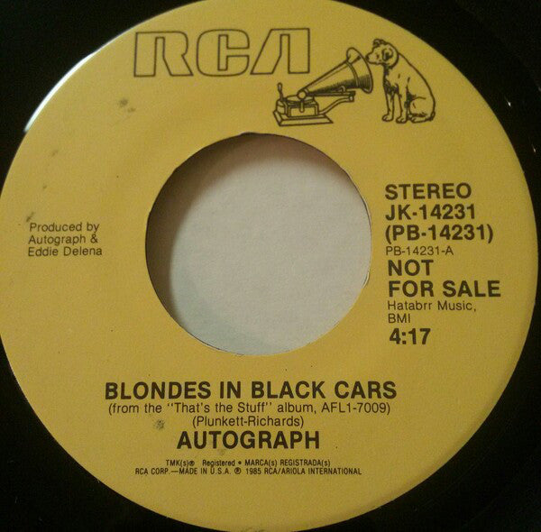 Autograph - Blondes In Black Cars - Used Vinyl Record 7"