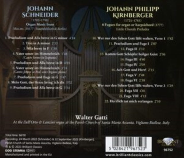 WALTER GATTI - SCHNEIDER & KIRNBERGER ORGAN - CD
