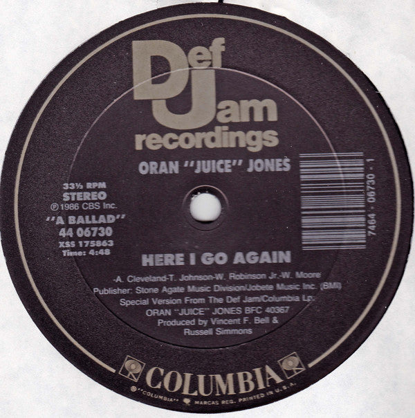 Oran 'Juice' Jones - Here I Go Again / 1.2.1. - Used Vinyl Record 12