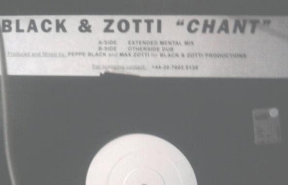 Black & Zotti - Chant - Used Vinyl Record 12"