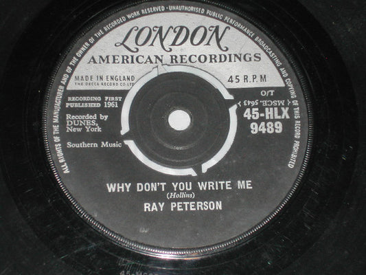 Ray Peterson - Why Don't You Write Me - Used Vinyl Record 7"