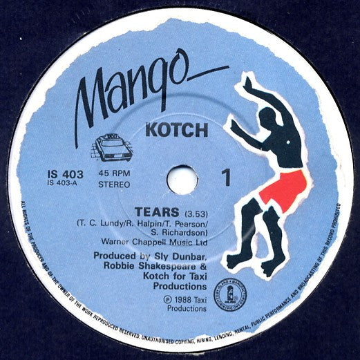 Kotch - Tears - Used Vinyl Record 7"