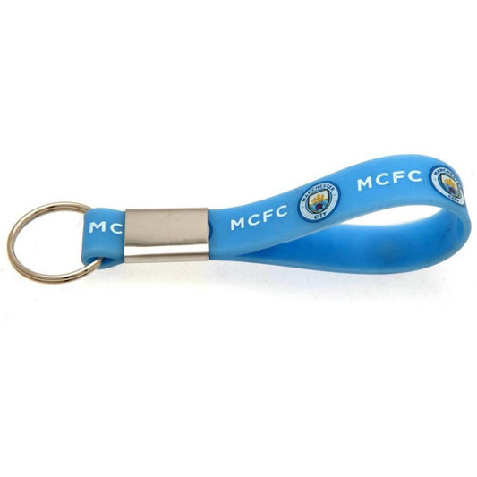 Manchester City FC - Silicone Keyri - keyrings - Approx 10cm x 1.5cm -