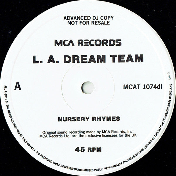 L.A. Dream Team - Nursery Rhymes - Used Vinyl Record 12"