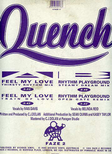 Quench - Feel My Love - Used Vinyl Record 12"