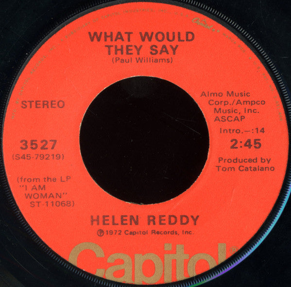 Helen Reddy - Peaceful - Used Vinyl Record 7"