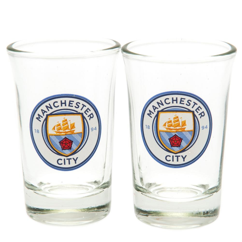 Manchester City FC - 2pk Shot Glass Set - New Glassware