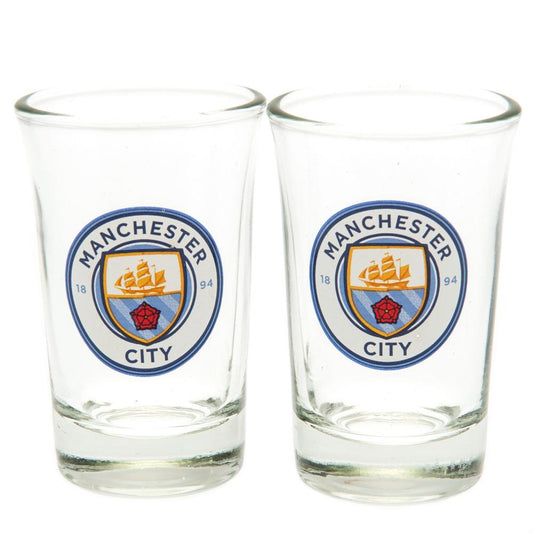 Manchester City FC - 2pk Shot Glass Set - New Glassware