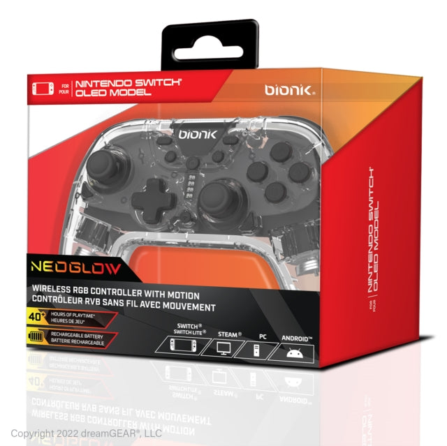 BIONIK - Nintendo Switch Neoglow Wireless Rgb Controller - Gaming Hard