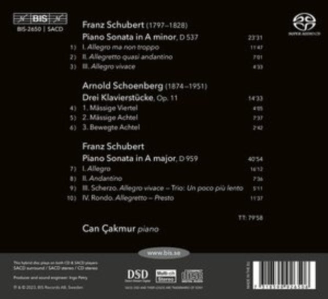 CAN CAKMUR - SCHUBERT  SCHOENBERG - CD