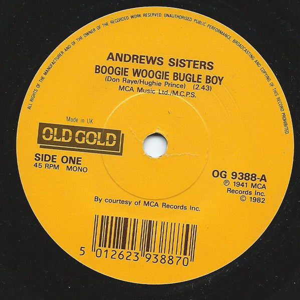 Andrews Sisters - Boogie Woogie Bugle Boy / Bounce Me Brother With A