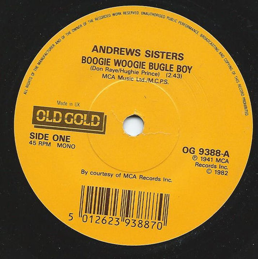 Andrews Sisters - Boogie Woogie Bugle Boy / Bounce Me Brother With A