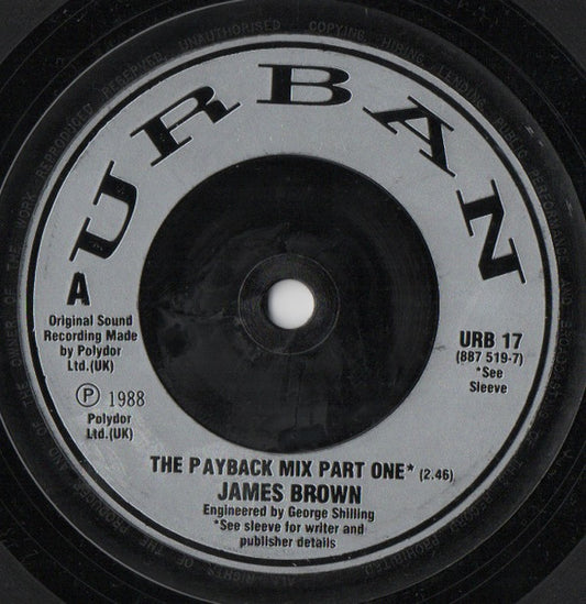 James Brown - Payback Mix Part One - Used Vinyl Record 7"