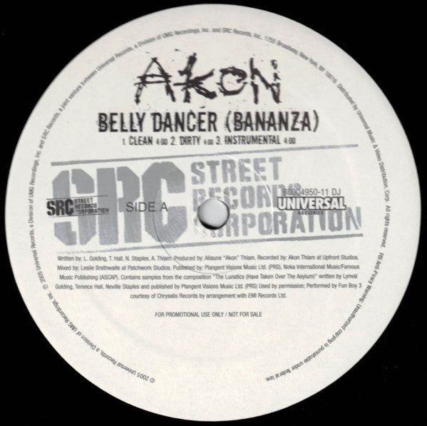 Akon - Belly Dancer (Bananza) / Trouble Nobody - Used Vinyl R