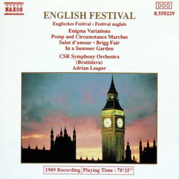 Slovak Radio Symphon - English Festival - Used CD