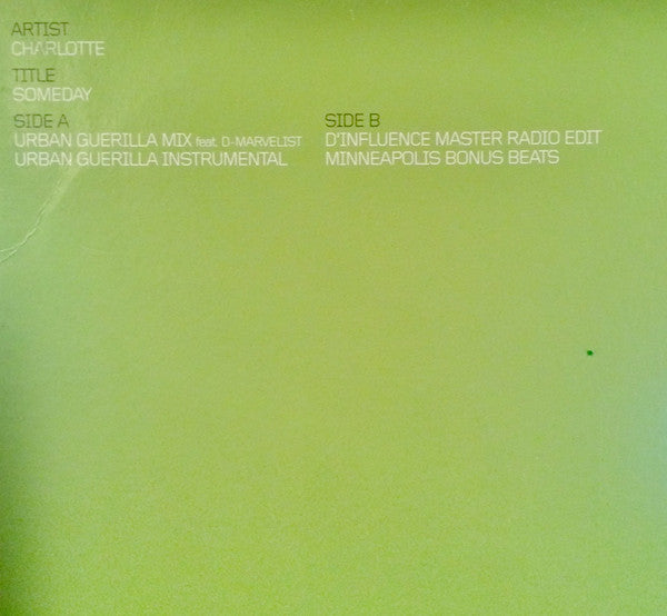 Charlotte - Someday - Used Vinyl Record 12"