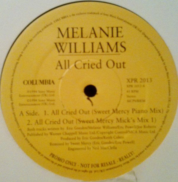 Melanie Williams - All Cried Out - Used Vinyl Record 12"
