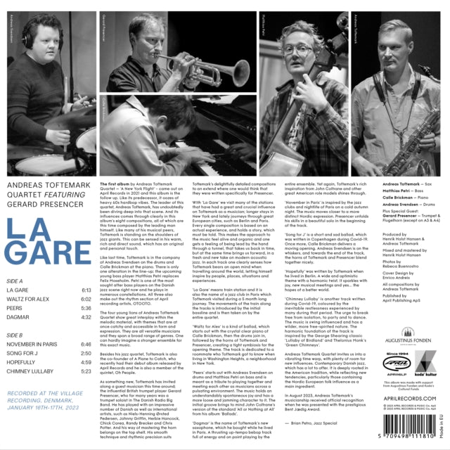 TOFTEMARK QUARTET AN - LA GARE - Vinyl Record