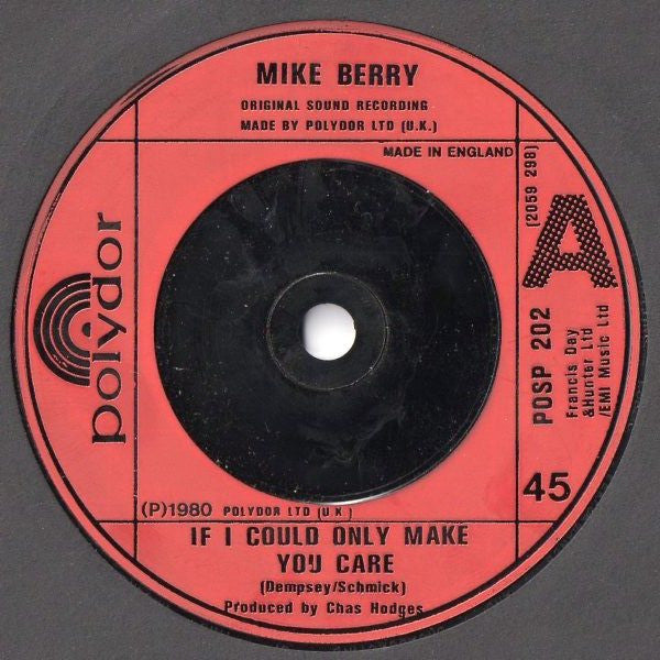 Mike Berry - If I Could Only Make You Care - Used Vinyl Record 7"
