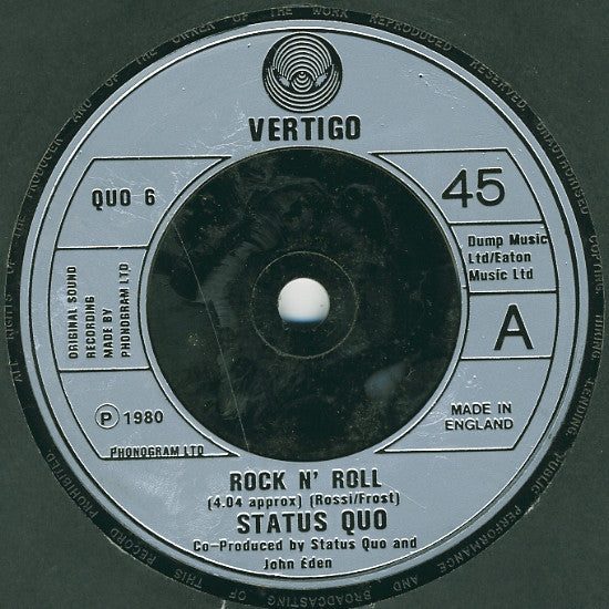 Status Quo - Rock N' Roll - Used Vinyl Record 7"