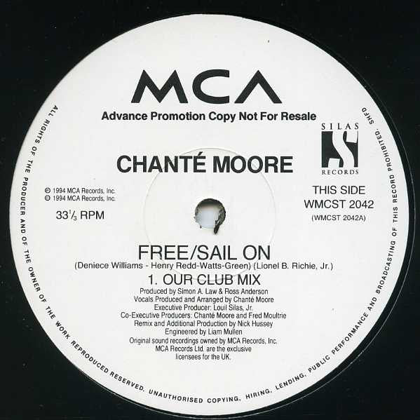 Chante Moore - Free / Sail On - Used Vinyl Record 12"