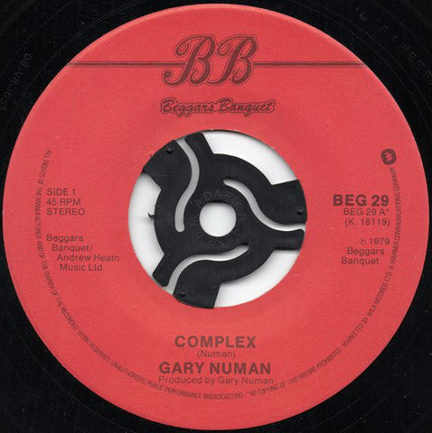 Gary Numan - Complex - Used Vinyl Record 7"
