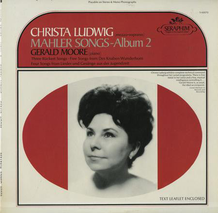 Gustav Mahler - Mahler Songs - Album 2 - Used Vinyl Record
