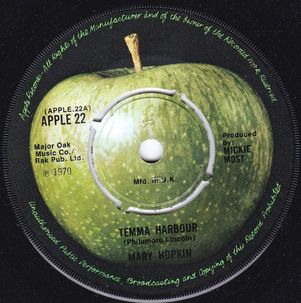Mary Hopkin - Temma Harbour - Used Vinyl Record 7"