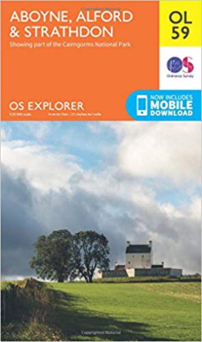 Ordnance Survey - Aboyne, Alford & Strathdon : OL 59 - New Sheet map