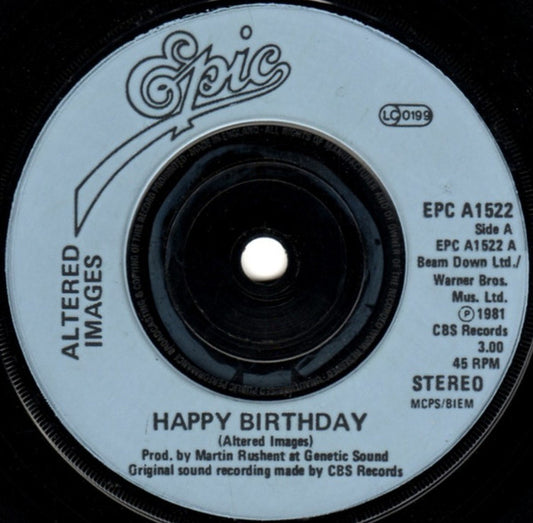 Altered Images - Happy Birthday - Used Vinyl Record 7"