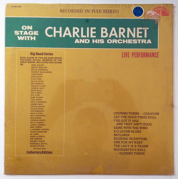 Charlie Barnet And H - On Stage With - Used Vinyl Record