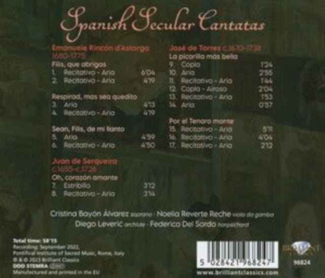 CRISTINA BAYON ALVAR - SPANISH SECULAR CANTATAS - CD