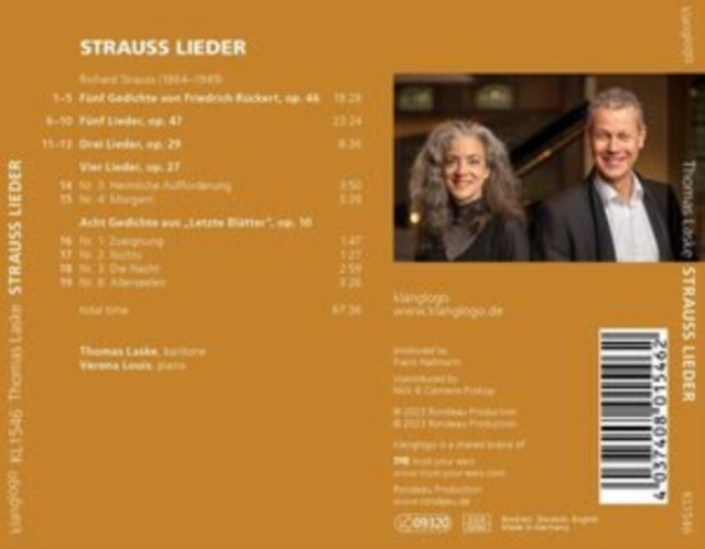 THOMAS LASKE; VERENA - RICHARD STRAUSS LIEDER - CD