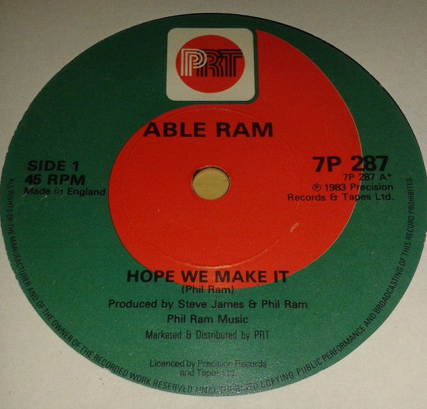 Able Ram - Hope We Make It - Used Vinyl Record 7"