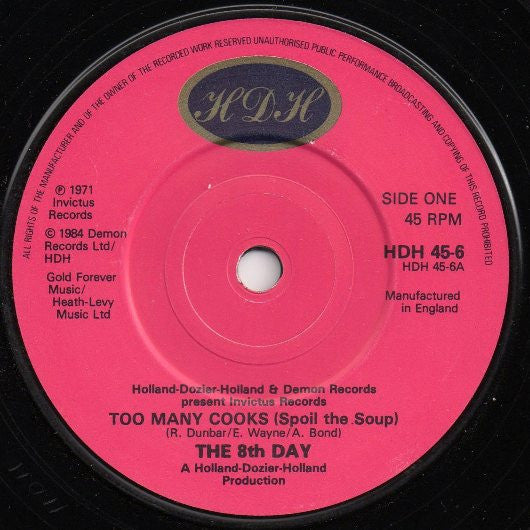 8th Day - Too Many Cooks (Spoil The Soup) - Used Vinyl Record 7"