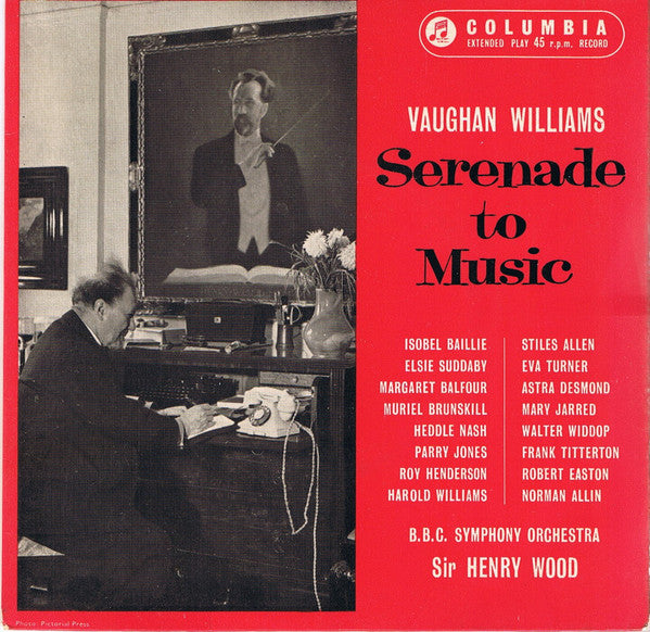 Ralph Vaughan Willia - Serenade To Music - Used Vinyl Record 7"