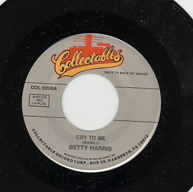 Betty Harris - Cry To Me / And That Reminds Me - Used Vinyl Record 7"