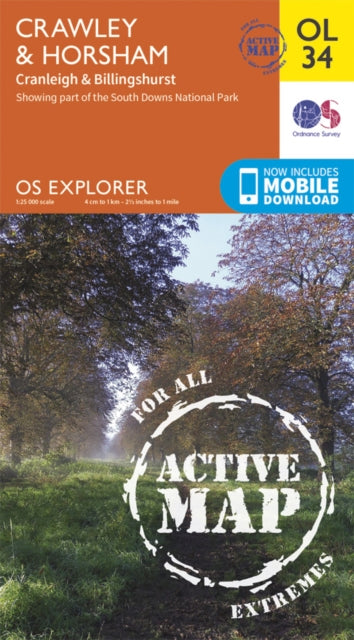 Ordnance Survey - Crawley & Horsham, Cranleigh & Billingshurst : OL 34