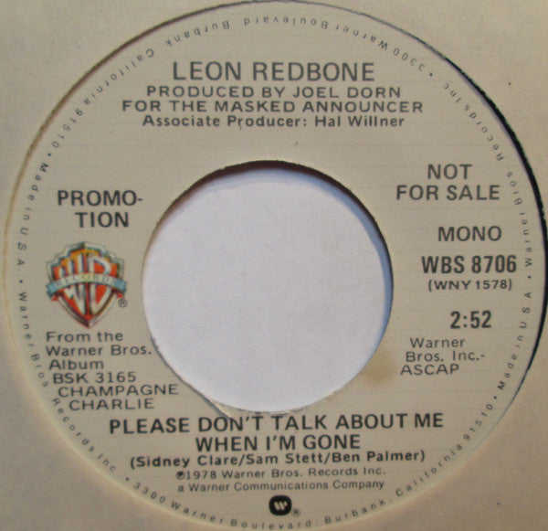 Leon Redbone - Please Don't Talk About Me When I'm Gone - Use