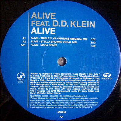 Alive - Used Vinyl Record 12"