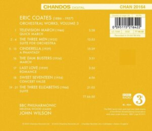 BBC PHILHARMONIC; JO - ERIC COATES ORCHESTRAL WORKS - CD