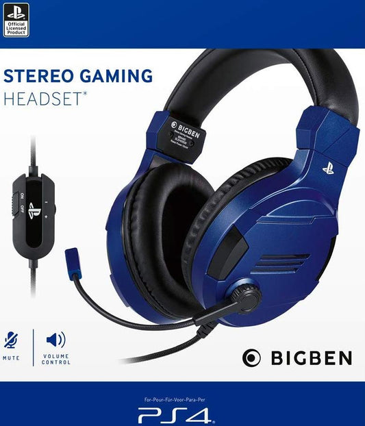 Bigben Stereo Gaming Headset for PS4 V3 - Blue /PS4 - New PS4