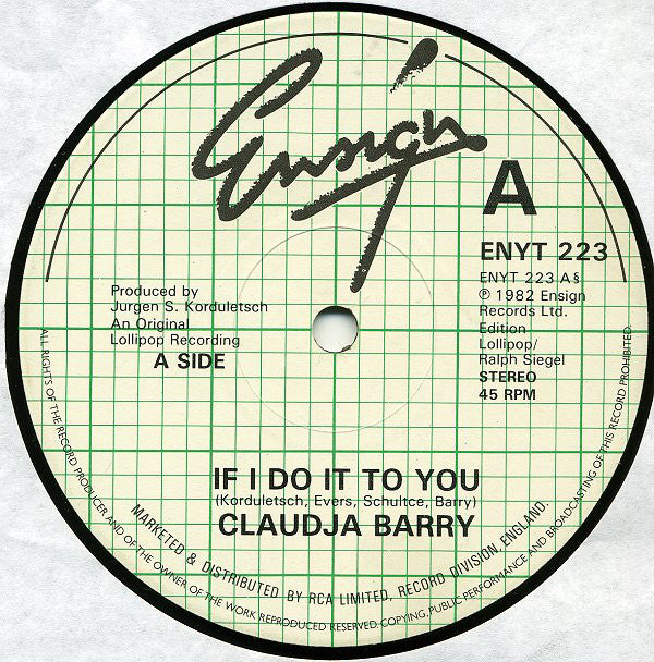Claudja Barry - If I Do It To You - Used Vinyl Record 12"