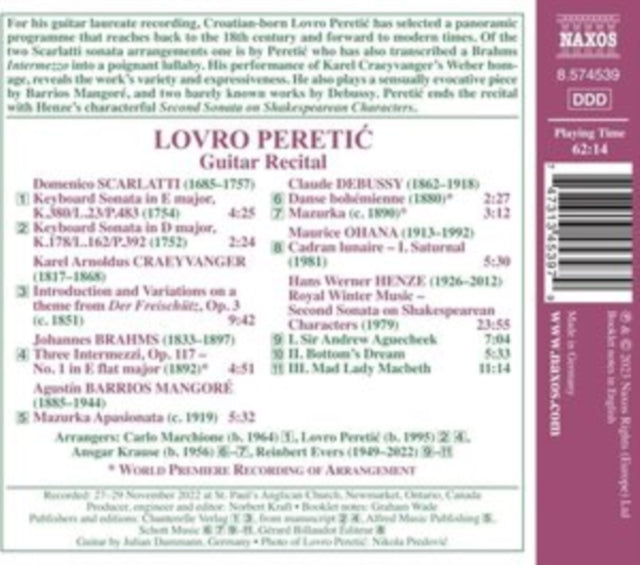 LOVRO PERETIC - GUITAR LAUREATE - CD