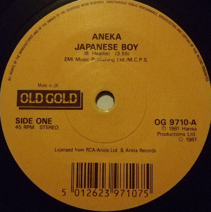 Aneka - Japanese Boy / I Lost My Heart To A Starship Trooper - Used